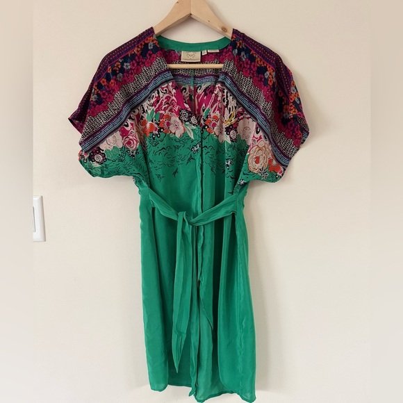 Anthropologie Vanessa Virginia ‎ Takato Kimono Sleeve Silk Tunic Size 6 Petite - Picture 4 of 7